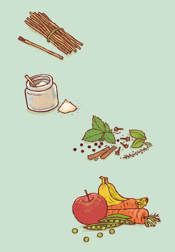 Herbs, spices and other stuff that goes into making toothpaste