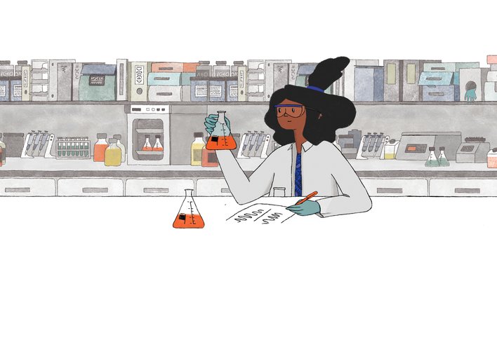 The Microbiologist in her lab