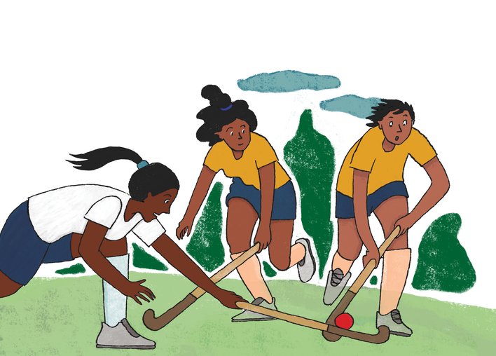 A few friends playing Hockey
