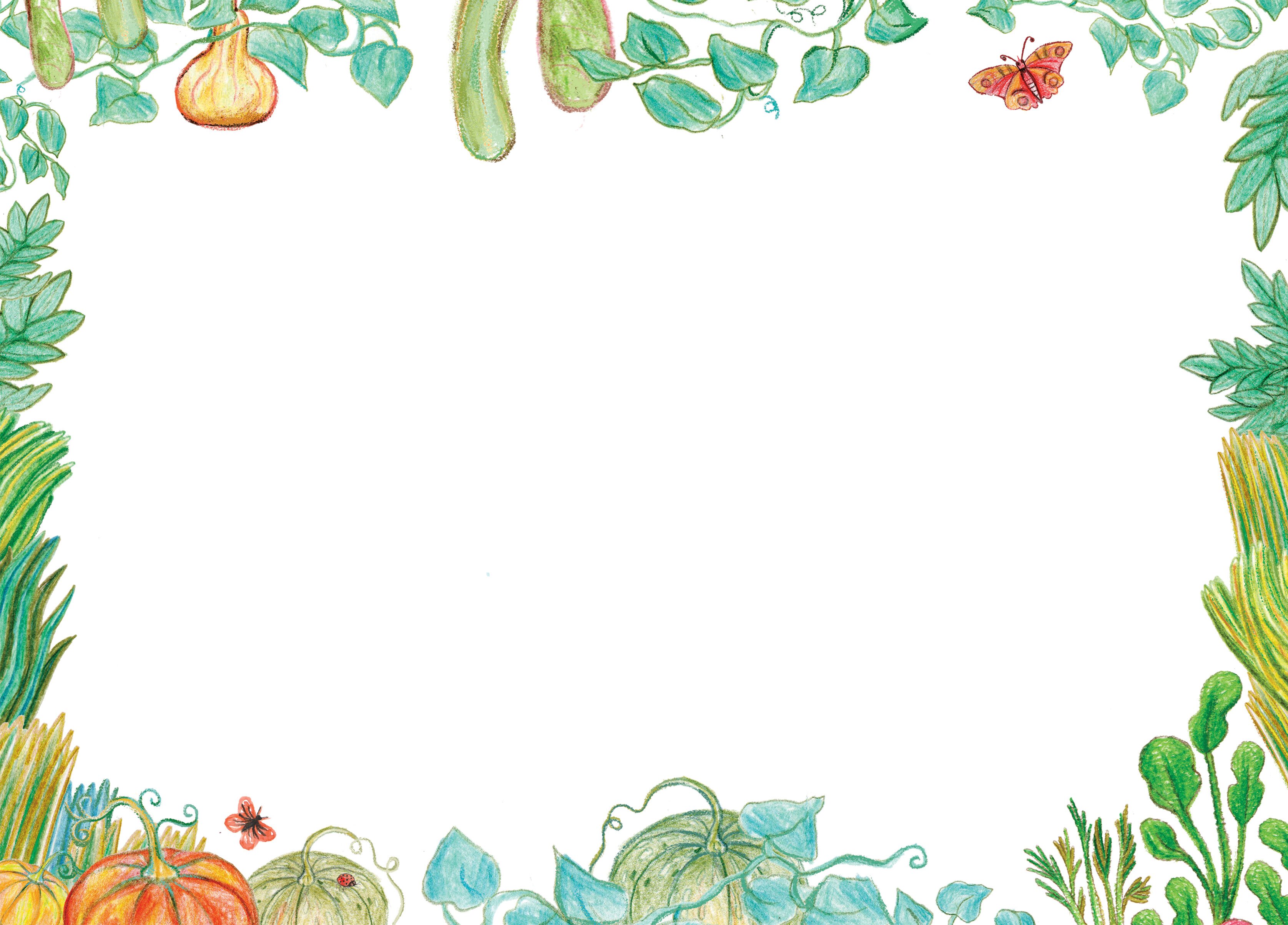A backdrop filled with gourds and greens