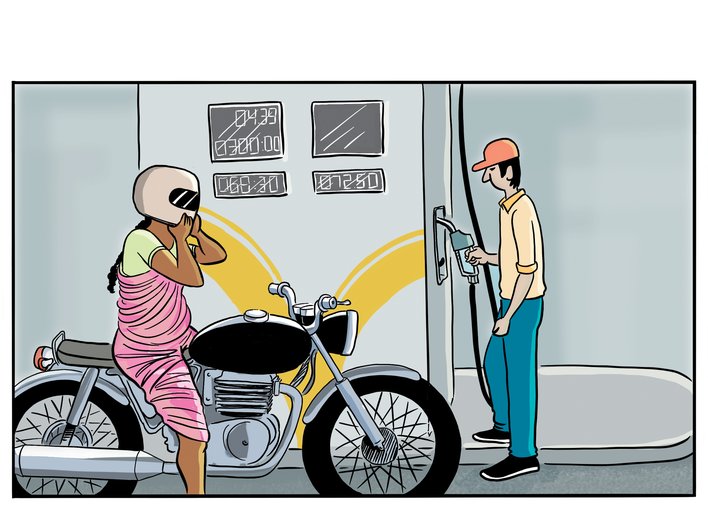 A woman puts on her helmet.