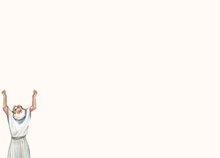 A man raising his arms in joy