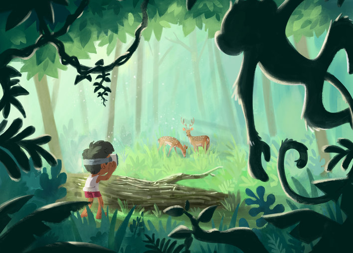 Boy in a forest