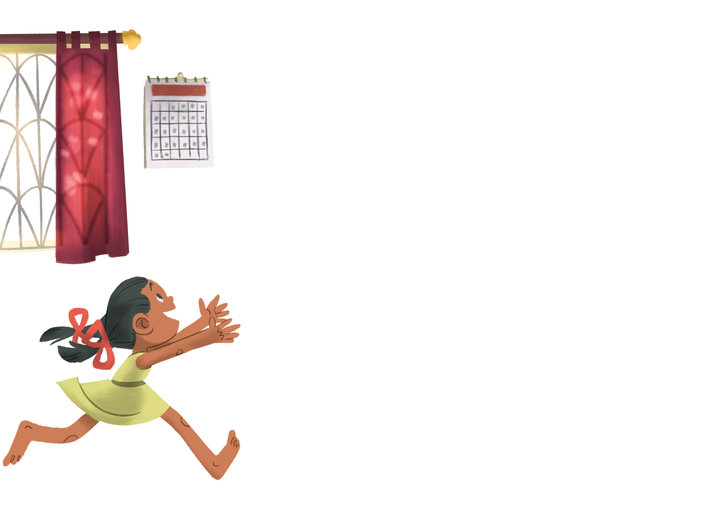 Girl running with joy