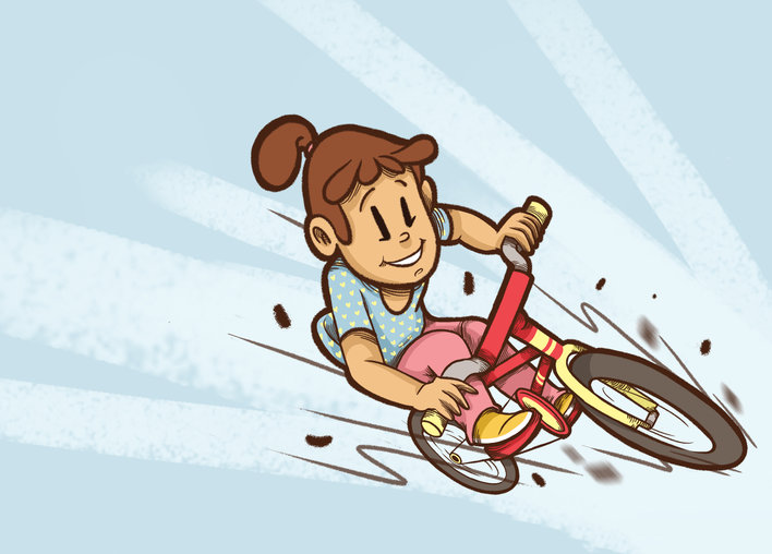 A girl cycling