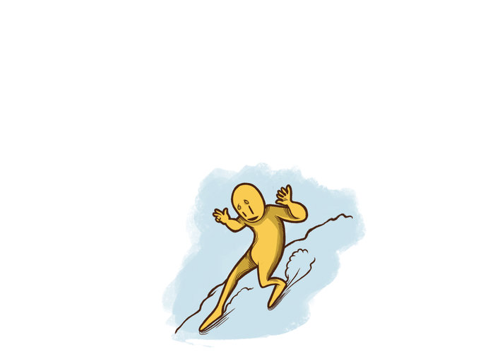 A child slips
