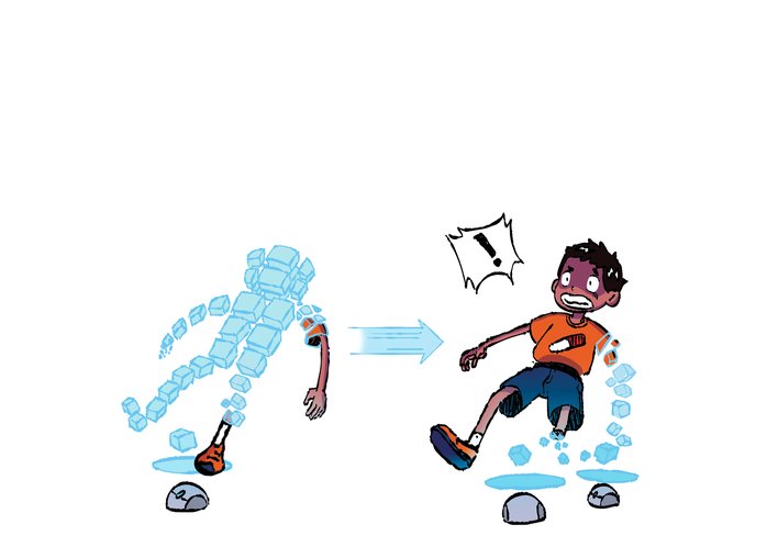 A boy gets broken into pieces and is re-formed by the different pieces