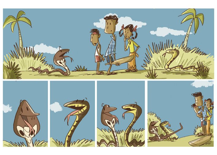 Kids talking to snakes