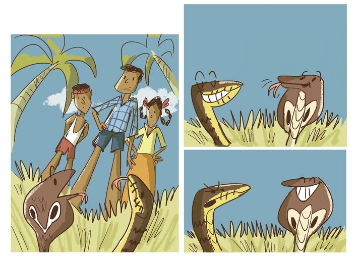 Children and snakes conversing
