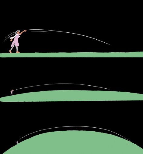 A scientist throws a stone really far to explain how things get into orbit