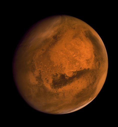 Actual photo of Mars taken by Mangalyaan orbiting Mars