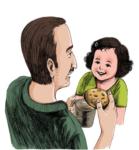 Father daughter having conversation