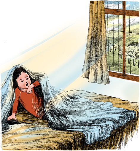 girl waking up in the morning