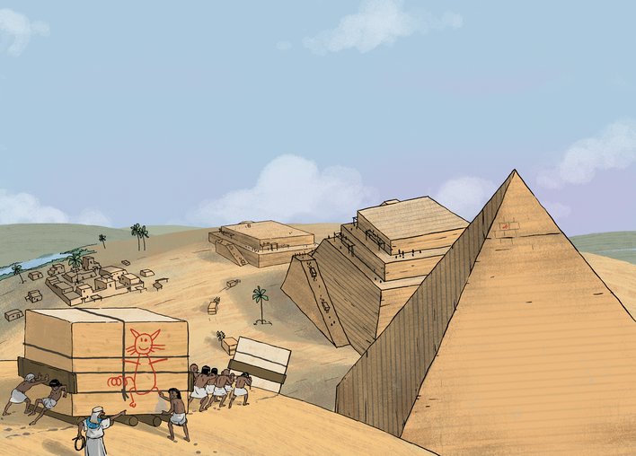 Building of pyramid