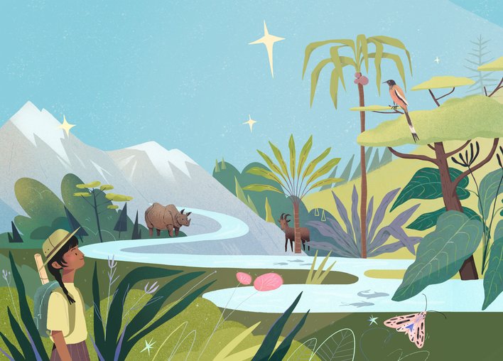 Girl watching nature