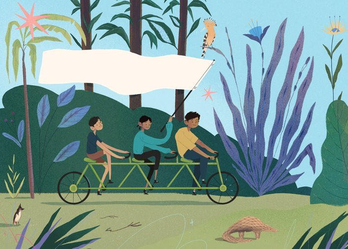 Kids cycling