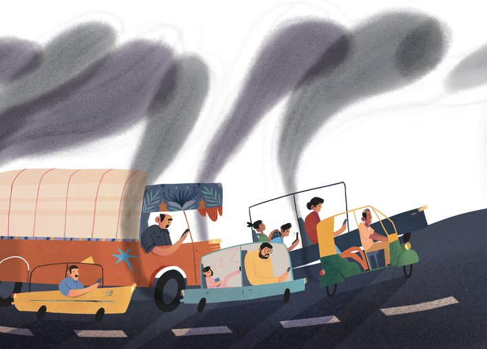 Cars causing pollution
