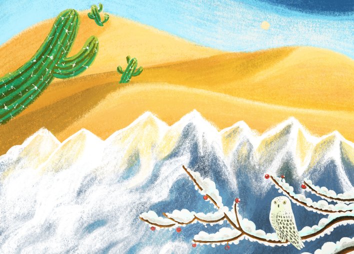 Scorching heat of the desert and the shivering cold of the mountains
