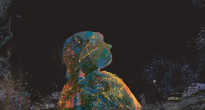 A woman looking at the sky