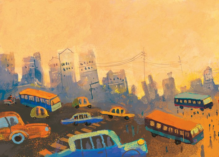A road in a city