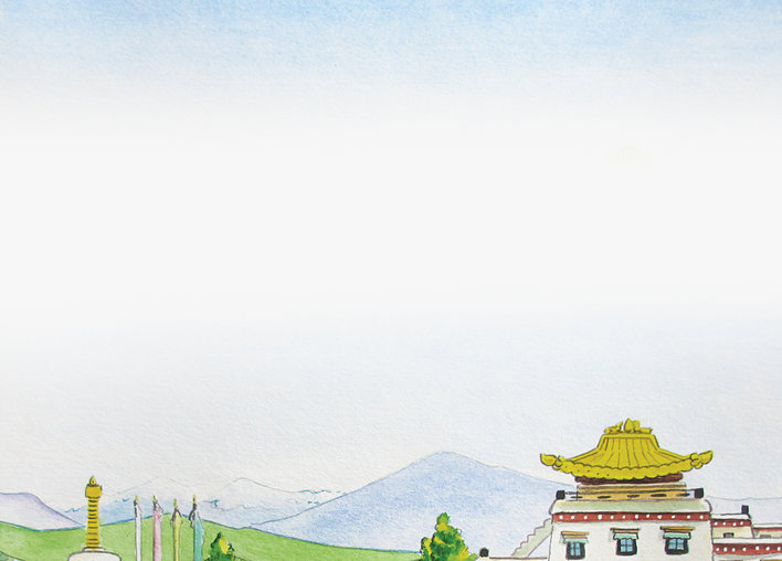 Buildings and hills