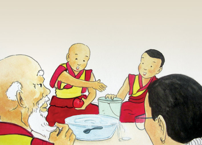 Two boys talking