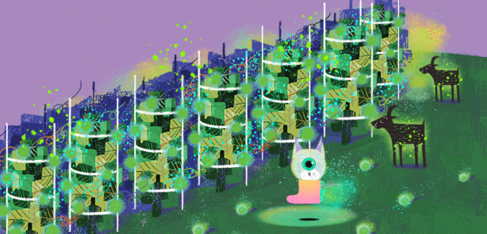 Field of radioactive tomatoes