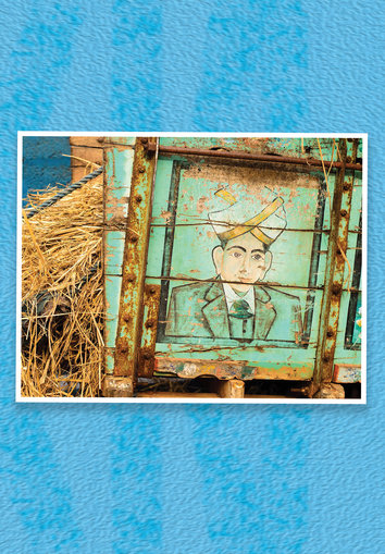 Painting of Sir M Visvesvaraya at the back of a truck
