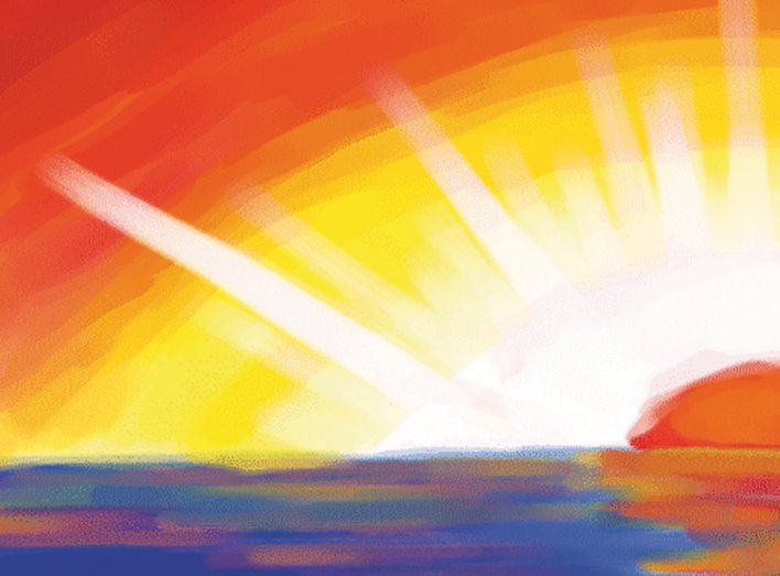Sunset in the background