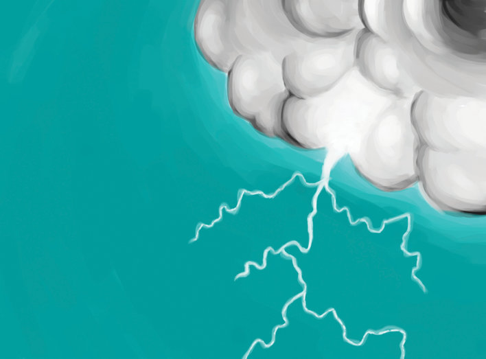 Cloud, sky and lightning