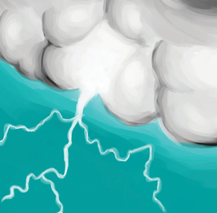 Thunder, lightning and clouds