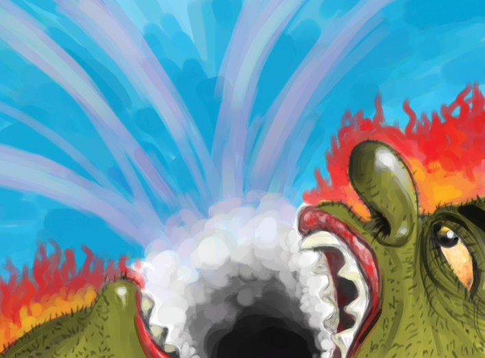Demon with mouth wide open