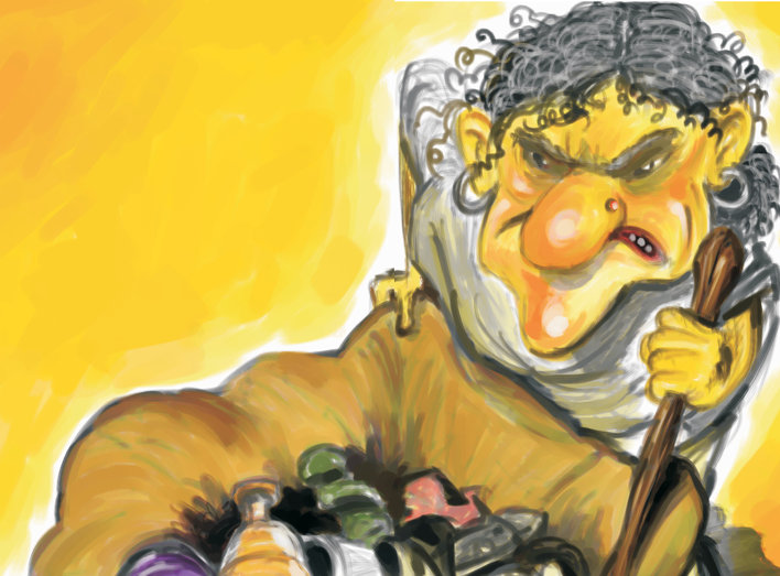 Old angry woman
