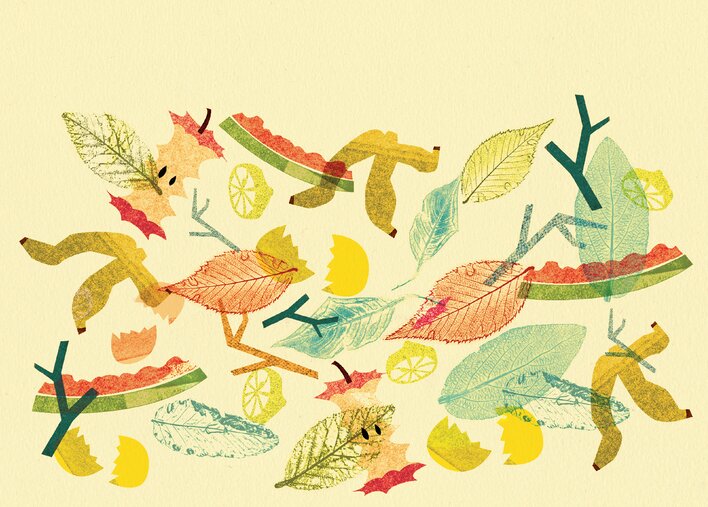 Wet waste like food and leaves