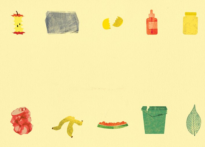 A mix of waste as a backdrop