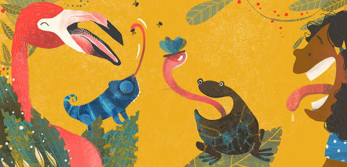 Animals their tongues out