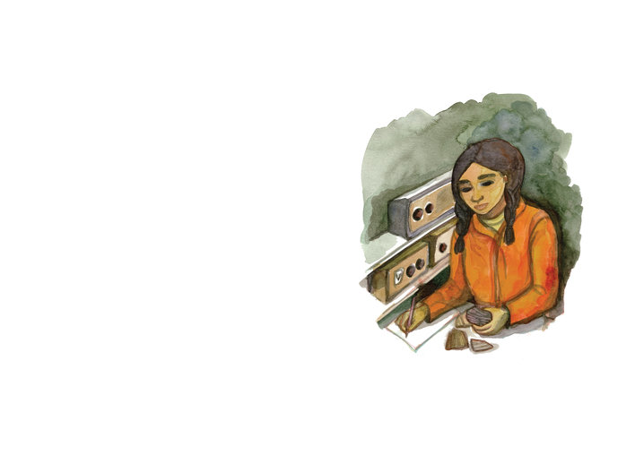 A woman writing