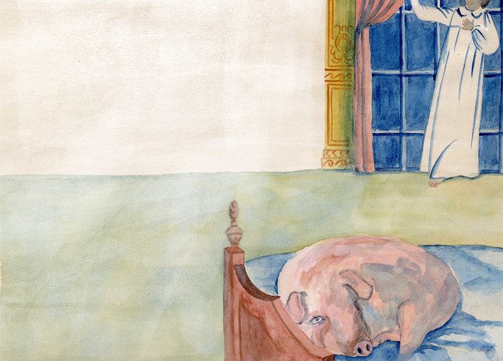 A pig on the couch