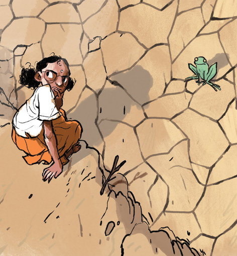 Girl sitting on the ground