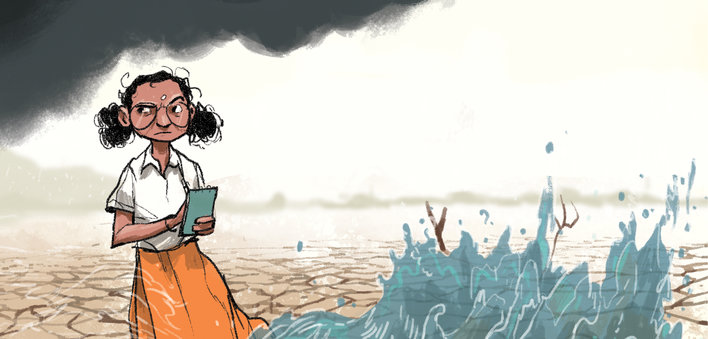 Girl with a book in her hand