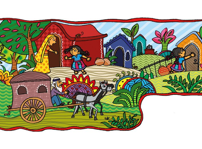 A scene at a village in India