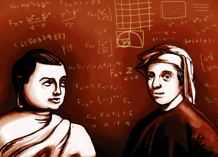 Hemachandra and Leonardo Fibonacci