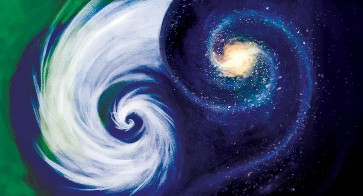 Hurricane and galaxy