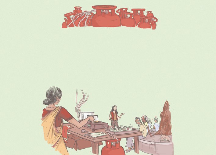Making tea using cooking gas