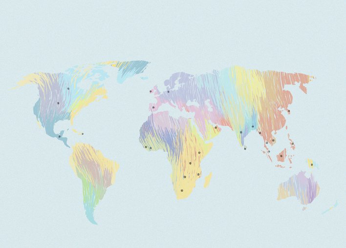 A colourful world map