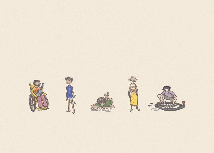 A group of children