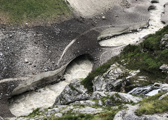 View of melting glaciers