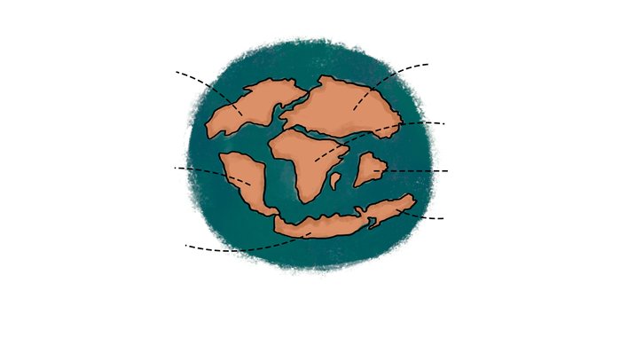 A map of the formation of different continents