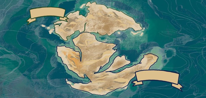 A map of Laurasia and Gondwanaland