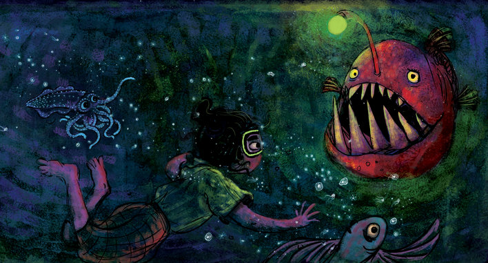 Anglerfish and girl and others